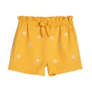 Koton Girls's Relax Cut Trekkoord Bloem Geborduurde Zakken Shorts, geel (165), 11-12 Jaar