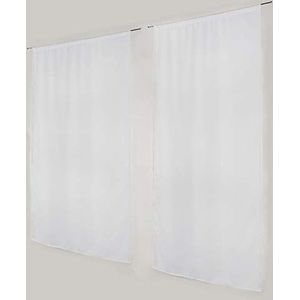 Linder vitrage, polyester, wit, 90 x 200 cm