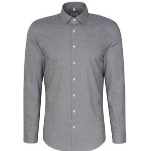 Seidensticker Flanellen overhemd voor heren, shaped fit, gemakkelijk te strijken, Kent-kraag, lange mouwen, 100% katoen, blauw, 39