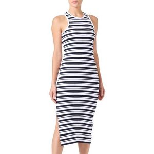 Only Onlbelfast Stripe S/L Mididress Jrs Noos Midi-jurk voor dames, Blauw, L