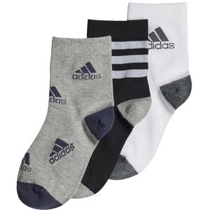 adidas, Graphic Socks 3 paar, sokken, bosbeestje, zwart/wit/middelgrijs, kxxl, unisex-Bambino