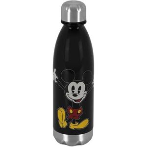 Mickey Mouse Face-Fles, Zwart, Zwart, Eén maat, Fles Gezicht