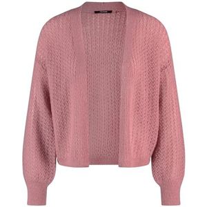 Taifun Open gebreide jas voor dames, met luchtig gebreid patroon, lange mouwen, brede mouwen, manchetten, overgesneden schouders, gemêleerd, effen kleuren, Soft Blush Melange, 46