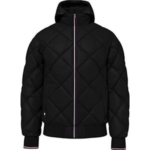 Tommy Hilfiger Diamond Quilted Hooded Jacket Herenjas, Zwart, S