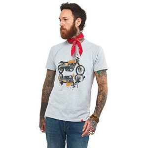 Joe Browns Heren motorfiets reflectie grafisch t-shirt, grijs, XL