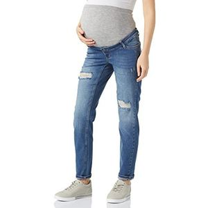 MAMALICIOUS MLCEDAR Regular destroyed jeans voor dames, medium blue denim/detail: destroyed, 32/32, Medium Blue Denim/Detail:destroyed, 32W x 32L