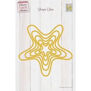Nellie's Choice Cutting Die Wavy Stars-15, 5-Card Making Supplies-Metalen Matrijzen voor Bullet Journal, Planners, Scrapbooking, DIY en Papier Crafts, Geel, 15,7 x 15 cm