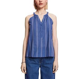 ESPRIT Mouwloze gestreepte blouse, 100% katoen, Inkt, S