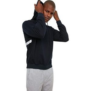 TRENDYOL MAN Sweatshirt - Zwart - Oversize, marineblauw, M