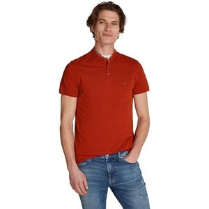 Tommy Hilfiger Poloshirt met korte mouwen voor heren, baseball, smalle pasvorm, Rood (Dark Magma), XXL