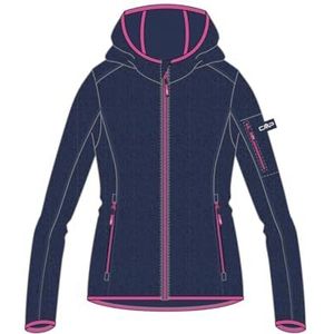 CMP - Knit-Tech kinderjas met vaste capuchon, blauw-fuchsia, 98