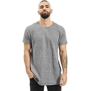 Urban Classics Heren Melange Rib Tee T-shirt, meerkleurig (wit/zwart 01248), S