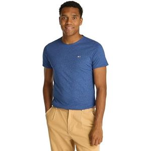 Tommy Jeans S/S gebreide tops voor heren, Blauw, 5XL grote maten