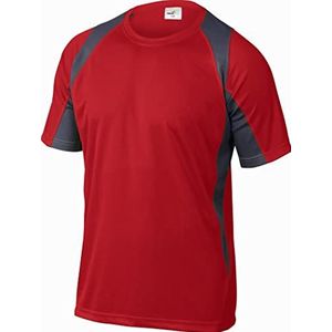 Delta plus - T-shirt tweekleurig, polyester, rood/grijs, maat XXL
