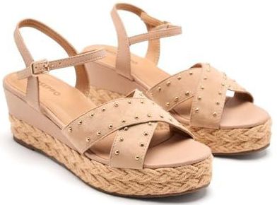 Gioseppo - Gilsum - Wedgesandalen - Suède - Met Studdecoratie - Hakhoogte 6.5 cm