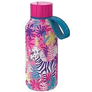 Quokka Kids Solid Zebra's 330 ml Waterflessen van roestvrij staal, BPA-vrij, dubbelwandige thermosfles, houdt kou en warmte vast voor kinderen en volwassenen