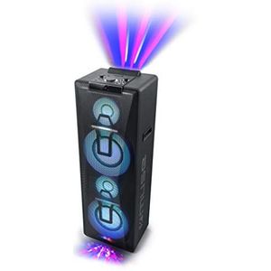 Muse DJ-party-box, bluetooth-luidspreker, cd-speler (M-1990 DJ) stereo-koppeling, kleurveranderende lichten, gitaaringang, draagbaar, 1000 watt