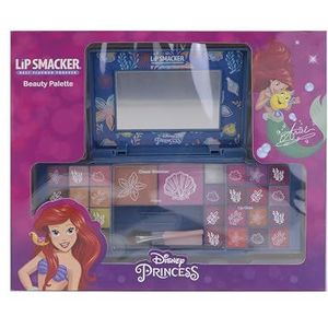 Lip Smacker Princess Ariel Beauty Palette, Make-up Cadeauset inclusief Kleurrijke Lipgloss, Glanzende Crèmes, Blush & Bronzer voor Prinsessenlook, Make-up Accessoires & Spiegel zijn Inbegrepen