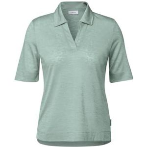 Cecil - T-shirt - Ice Sage Green - Korte Mouwen - Materiaalmix