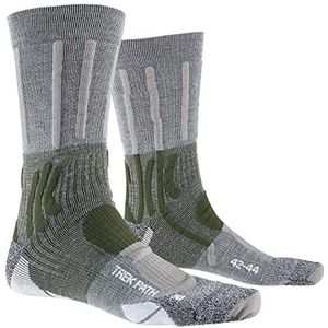 X-Socks Trek Path Sokken Unisex volwassenen, Dolomite Grey/Forest Green, FR: S (maat fabrikant: 35-38)