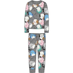 NAME IT - Nkfobia Squish Ls Nightset - Pyjama - Gemengd Grijs - Katoen