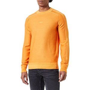 BOSS Heren Knitwear Knitted_Sweater, Open Orange, S