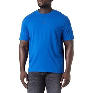 BOSS TChup Relaxed Fit T-shirt voor heren, van stretchkatoen met logo-print, blauw, XXL