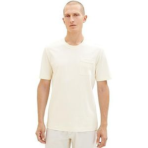 TOM TAILOR Basic T-shirt met borstzak voor heren, 18592-vintage beige, XL