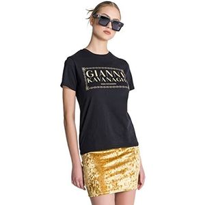 Gianni Kavanagh Black Sunlight Regular T-shirt voor dames, Zwart, S