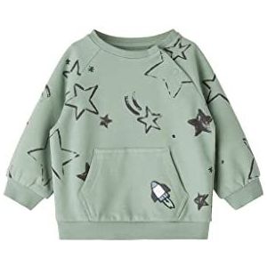 s.Oliver Uniseks - babysweatshirt met all-over patroon, grijs-groen, 62 cm