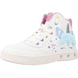 Geox J Skylin Girl Sneakers voor meisjes, Wit Multicolor, 35 EU