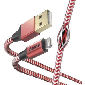 Hama Oplaadkabel ""Reflective"" USB A naar Lightning, nylon, 1,5 m (iPhone oplaadkabel, Lightning-kabel, iPhone 14 13 12 11 Pro Max Plus mini SE XS Max XR X 8 7, iPad Pro Air mini, MFI gecertificeerd)