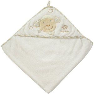 Fehn 397086 Kapuzenbadetuch BabyLOVE – Bade-Poncho aus Baumwolle mit niedlichem Schaf für Babys und Kleinkinder ab 0+ Monaten – Maße: 80 x 80 cm