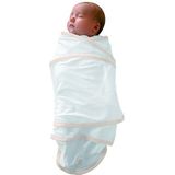 BÉABA, Puck-/pasgeborendeken, babydeken, kalmeert de baby, Ökotex-textiel, 100% katoenen jersey, 0-3 maanden, wit/beige