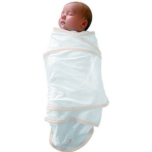 BÉABA, Puck-/pasgeborendeken, babydeken, kalmeert de baby, Ökotex-textiel, 100% katoenen jersey, 0-3 maanden, wit/beige