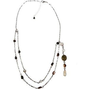 Orphelia Jewelry ZK-2585 Damesketting met hanger, 925 sterling zilver, natuurlijke elementen, 42 cm