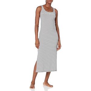 Emporio Armani Underwear Nightgown Long Night Jurk voor dames, marine/yogurt STR, L, Marine/Yogurt Str., L