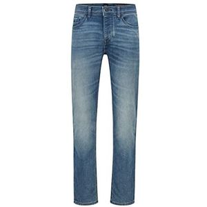 BOSS Heren Taber BC-P middelblauwe tapered-fit jeans van gebreide denim, blauw, 34