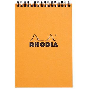 Rhodia 115009C - spiraalbindingsblok (spiraalbinding) zwart, A7 (7,4 x 10,5 cm), 80 uitneembare bladen, 5 x 5 cm, Clairefontaine wit papier, 80 g/m2 kleine tegels 5 x 5 mm A5 (14,8x21 cm) Oranje