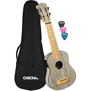 Cascha E-Bamboo Sopraan Graphite met pick-up tas, tas en 3 plectrums