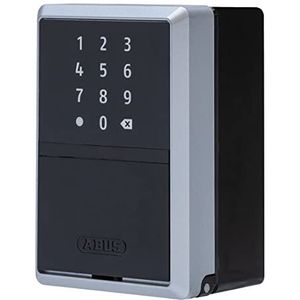 ABUS 63824 Sleutelkluis Smart KeyGarage - via app met de smartphone of via cijfercode bedienbaar - Bluetooth sleutelsafe voor 20 sleutels - voor wandmontage, zwart, zilver