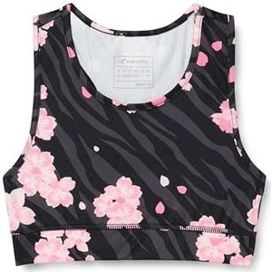 Energetics Gabanita Sportbeha voor meisjes en meisjes, Aop-/zwart/roze, 128 cm