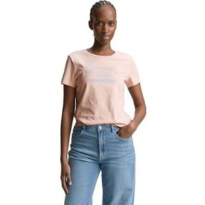TOM TAILOR Denim T-shirt voor dames met print, 10880 - Rose Smoke, XL