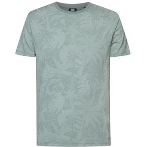PETROL INDUSTRIES Heren T-shirt SS AOP M-1040-TSR627; Kleur: Aqua Grey; Maat: S, Aqua Grijs, S