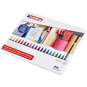 edding 1200 viltstift fijn - set met 20 heldere kleuren - ronde punt 1 mm - viltpunt voor tekenen en schrijven - voor school of mandala