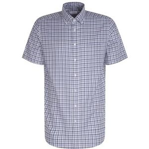 Seidensticker Businesshemd voor heren, comfortabele pasvorm, strijkvrij, New Button-down, korte mouwen, 100% katoen, blauw, 49