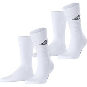Esprit - Unisex Logo 2-Pack - Gedessineerd Katoen - Wit - Sportsokken