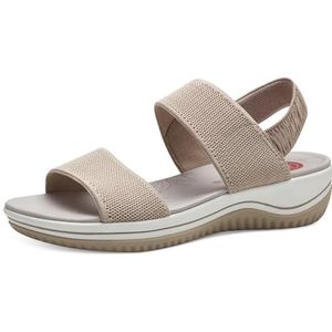 Jana Softline 8-28769-42 400 Beige Comfortabele extra brede alledaagse schoen, feestelijk, elegant, platte sandalen, 37 EU breed, beige, 37 EU Breed