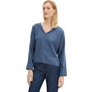 TOM TAILOR Dames Gebreide trui met capuchon 1032625, 10904 - Stormy Sea Blue, XXS