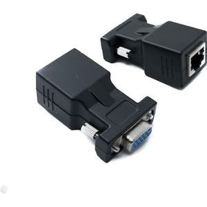 SYSTEM-S Ethernet VGA Over IP converter 2X VGA bus naar LAN RJ45 bus 20m bereik
